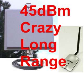 45dBm Outdoor Long Range WIFI Antenna 1000mW 50ft Cable  