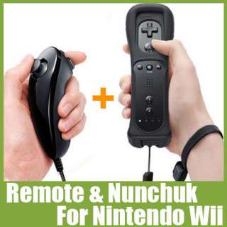 New Black Remote & Nunchuk Wireless Controller for Nintendo Wii  