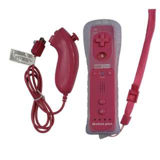 Pink Remote with Built in Motion Plus Nunchuck for wii  