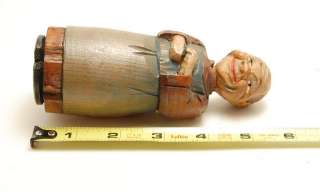 Vintage ANRI Hand Carved FRIAR Wood BOTTLE OPENER Figural 6 tall 