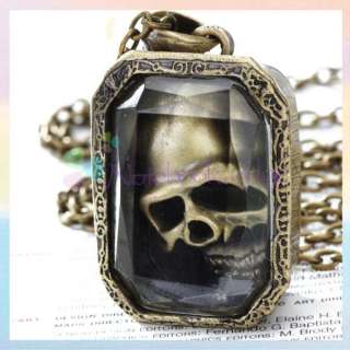 Magic Wizard Moveable Skull Case Pendant Necklace Chain  
