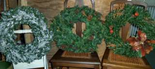 Lot of 3 Christmas Wreaths   icy brances pinecones  
