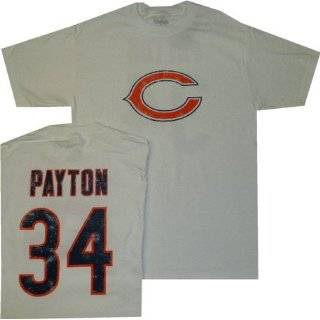 Chicago Bears Walter Payton Reebok Throwback Distressed White T Shirt