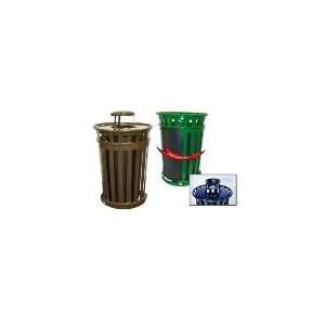   Outdoor Trash Can w/ Ash Top Lid & Sliding Door, Brown