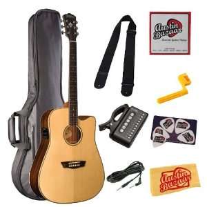  Washburn WD25SCE Dreadnought Cutaway Acoustic Electric Guitar 