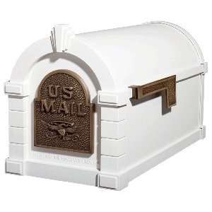   Keystone White with Antique Bronze Accents Mailbox