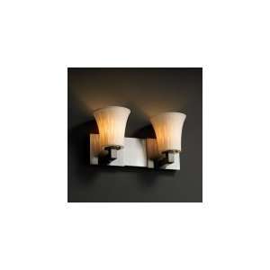   Limoges 2 Light Bath Vanity Light in Matte Black with Waterfall glass