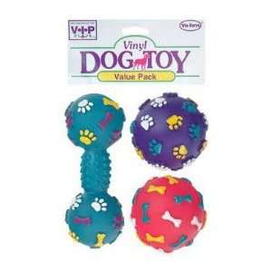  Balls and Dumbbell Dog Toy (Set of 3)