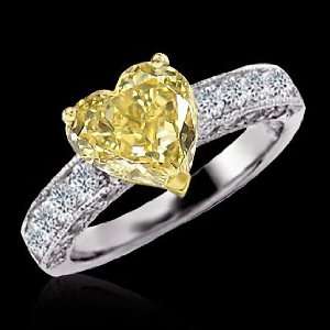   cut yellow canary 3.51 carat engagement ring gold 