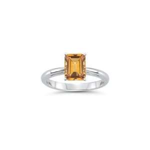    4.41 Cts Citrine Solitaire Ring in 18K White Gold 9.5 Jewelry