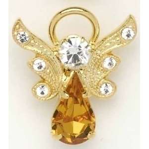   Birthstone Angel Pins with Pave Wings 