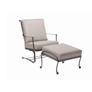  Woodard Maddox Wrought Iron Spring Lounge Patio Chair 