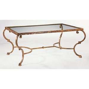  Wrought Iron In Gold Leaf Coffee Table   Gct1289